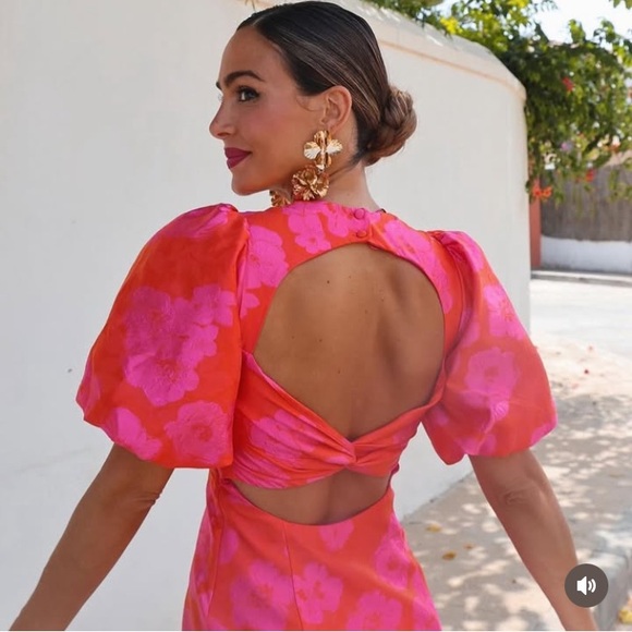 strapless open back dress Rockmount Men's Red Vintage Variegated Floral Embroidery main image 0